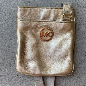 Michael Kors Gold Metallic Crossbody Purse